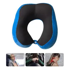 GENERICO - Almohada cojín de viaje para cuello - Azul