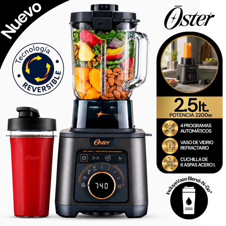 Licuadora Profesional Titan de 2200 W con 4 Programas, 5 Velocidades BLSTXT-XG