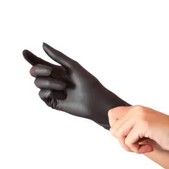 IMPORTADO MC - 100 unidades Guantes de Nitrilo Negro Talla S