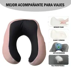 GENERICO - Almohada cojín de viaje para cuello - Rosado