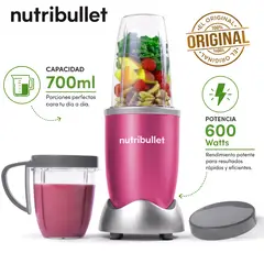 QUALITY PRODUCTS - Licuadora Portátil Nutribullet 600 para Smoothies y Batidos 700ml Fucsia