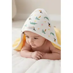 WAWA PIMA - TOALLA BEBE XL 100% ALGODÓN- YELLOW JUNGLE