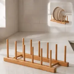 ELMEJORPRECIO - Porta Platos de Bambú Armable