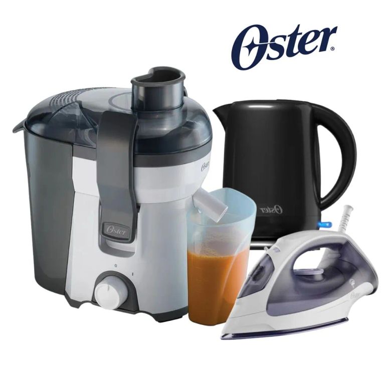 Combo Extractor de Jugo 400W + Hervidor 1.7 LT + Plancha a Vapor
