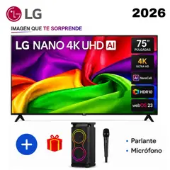 LG - Televisor NANO 75" UHD 4K ThinQ AI 75NU800BPSB 2026