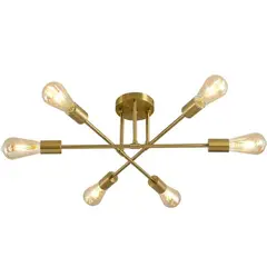 U BUY - Lámpara De Techo Moderna 6 Luz E27 Lampara Colgantes Con Diy