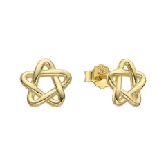 ESPIRAL ROJO - Aretes Estrella de David - Plata