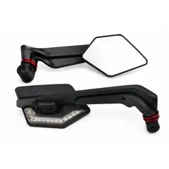 GENERICO - ESPEJO ALERON ROMBO CON LED PARA MOTO