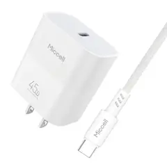 MICCELL - Cargador Rápido 45W GaN USB-C PD PPS para Samsung Super Fast Charging 2.0