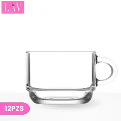 LAV - Taza de Vidrio para Café Espresso 270 ml - 9.12 oz Caja 12 Piezas Lav.