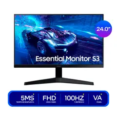 SAMSUNG - Monitor 24 Pulgadas Full HD 100Hz para PC y Oficina LS24F330EALXPE