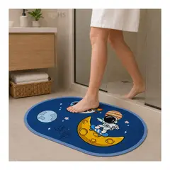 OEM - Tapete De Baño Antideslizante Astronauta Azul 77 x 47.5 cm