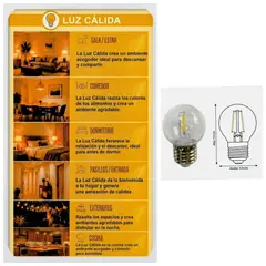 ORANGE - FOCO LED VINTAGE G45 E27 2W LUZ CÁLIDA CLEAR CAJA X6 UNID PACK X2