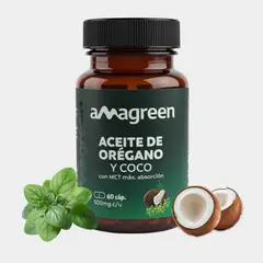 GENERICO - Aceite de Orégano y Coco MCT en Cápsulas 500 mg x 60 u - Amagreen