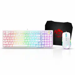 CYBERTEL - Kit Gamer Mecánico Striker 3 En 1 Luces: Teclado, Mouse 7200Dpi y Pad