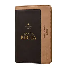 GENERICO - Biblia RVR60 Tamaño compacto Letra Grande piel bicolor café