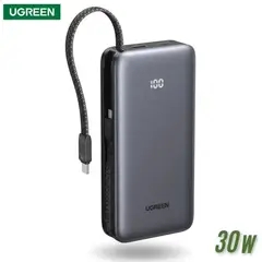 UGREEN - Power Bank 20000mAh 30W con 2 Cables USB-C Integrados