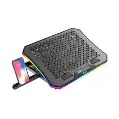 Teros - Base Ventilador Cooler Pad para Notebook TE7130N 3 Ventiladores y Soporte para Celular