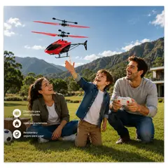 GENERICO - MINI DRON MODELO HELICOPTERO RECARGABLE PARA NIÑOS COLOR ROJO