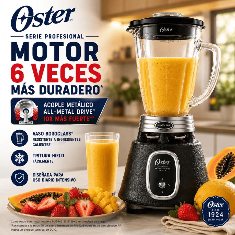 Licuadora BLSTBPST Serie Profesional 1.5L 1000W Acople Metálico Trituradora de Hielo Negra
