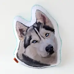 QALA DISEÑO - Almohada Decorativa - - Perro Siberiano
