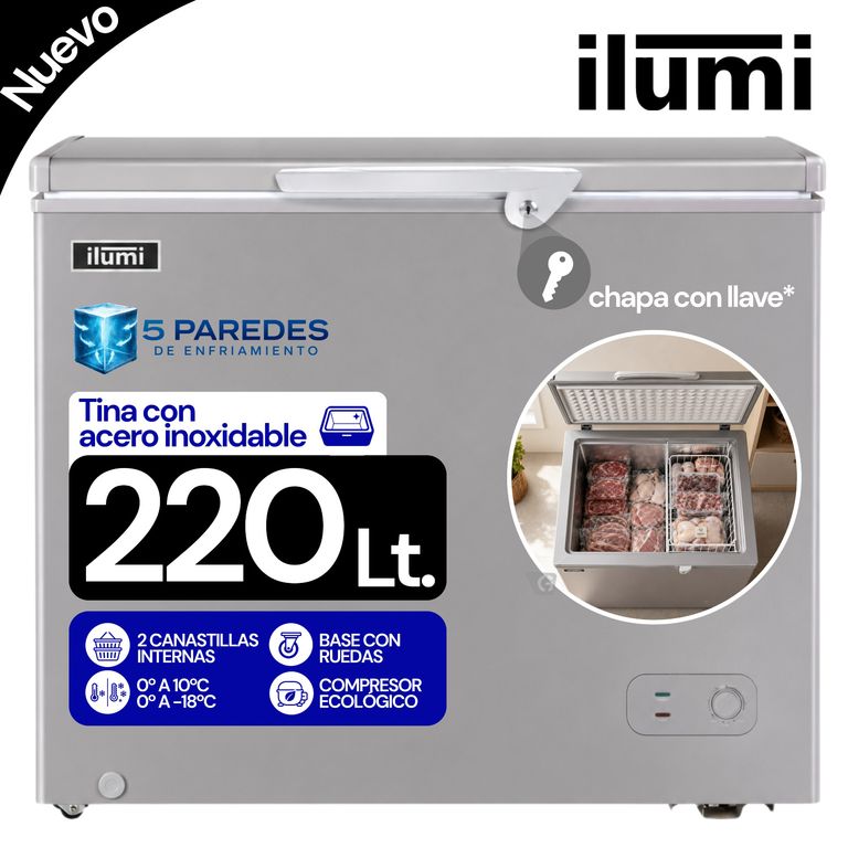 Congelador 220L con Tina de Acero Inoxidable TFI-2200DG