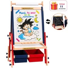 GENERICO - Caballete Infantil 4en1 Plegable Doble Cara Magnética Tiza Acrílica Pintores Kit Arte Kinder Regalo