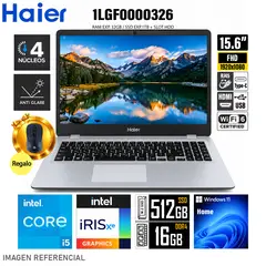 HAIER - Laptop Y15T (Pantalla 15.6" FHD) Intel Core i5-1135G7 / RAM 16GB / SSD 512GB-WIN 11