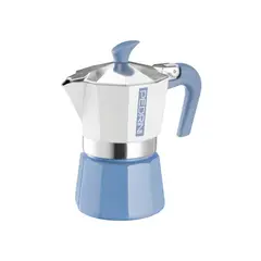 PEDRINI - Cafetera Moka Italiana 3 Tazas Celeste Pastel
