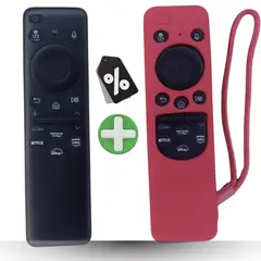 GENERICO - Control Remoto Samsung Con VOZ Modelo BN59-01432J + Funda Roja