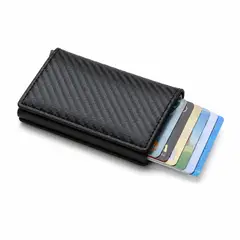 GENERICO - Tarjetero RFID Premium para Caballero Minimalista con Protección Antirrobo y Diseño Texturizado