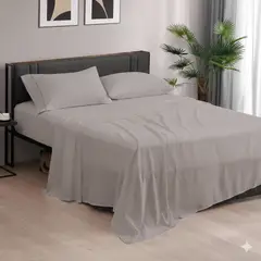 CASATEX - Juego De Sábanas 600 Hilos Algodón Egipcio King - Plomo Plata