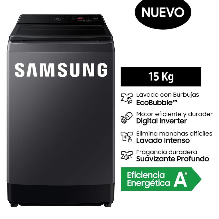 Lavadora Ecobubble 15kg Gris Grafito WA40F15E4CPE