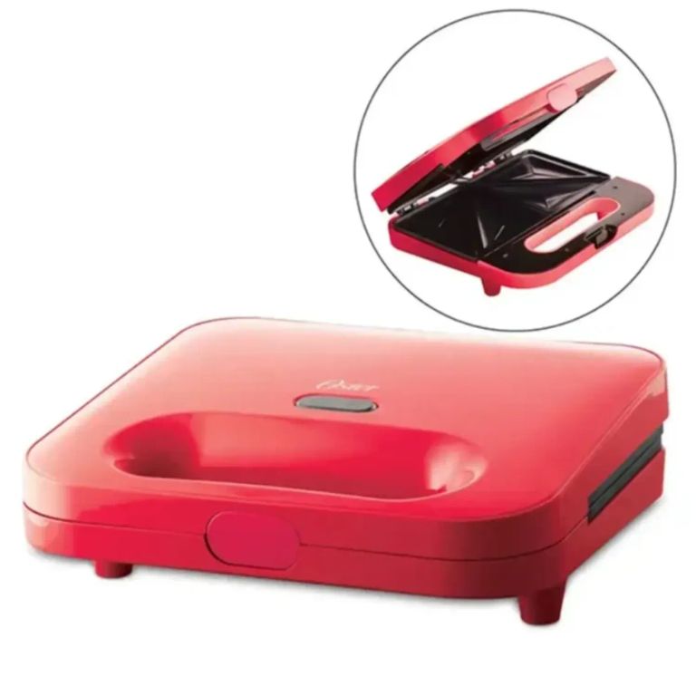 Sandwichera CKSTSM2885M-053 Roja para 2 Sándwiches con Cierre de Seguridad
