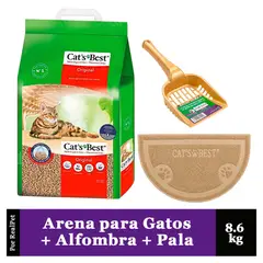 CATS BEST - Arena para Gatos Original 8.6 kg + Alfombra y Pala