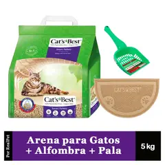 CATS BEST - Arena Gatos Smart Pellets 5 kg + Alfombra + Pala