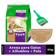 CATS BEST - Arena Gatos Smart Pellets 10 kg + Alfombra + Pala