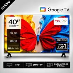 TCL - TELEVSOR 40 PULGADAS QLED GOOGLE TV 40S5K Nuevo Modelo