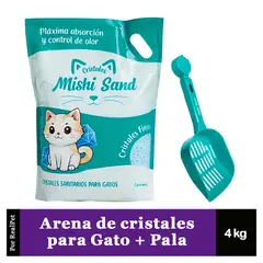 GENERICO - Arena de Cristales para Gatos Mishi Sand 4kg + Pala de arena