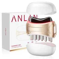 ANLAN - Masajeador Guasha 2 En 1 Jade Natural Peine Magnético