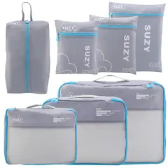 VATYERTY - Juego De 7 Bolsas Organizadoras Portátiles Para Maletas De Viaje Gris