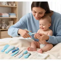 GENERICO - Baby Higiene para Bebes Cortauñas 10 Piezas Celeste