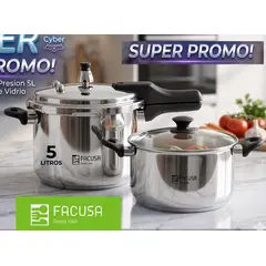 FACUSA - Set de Olla a presión 5 Litros y Olla de  Acero Inoxidable