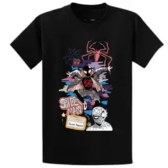 GENERICO - Polos Algodon Miles Morales Spide Negro - Talla 6 hasta XL