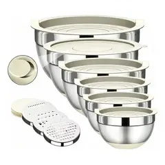 U BUY - Set 6 Bowls Acero Inoxidable Con Smart Tapa Y Accesorios