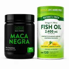 MACA WORKS - Pack Maca Negra + Fish Oil 2400mg