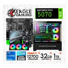 INTEL - Computadora PC Gamer Core i7 12700 RAM 32GB DDR4 SSD 1TB GRAFICA RTX 5070 12GB(14va Generación)