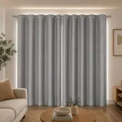 SALA FABULOSA - Cortina Blackout Tapasol 3x2.30 m – 2 Paños con Argollas - Plomo