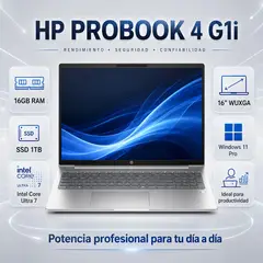 HP - Laptop ProBook 4 G1i Ultra 7 255U 16GB 1TB SSD 16" W11 Pro Pike Silver