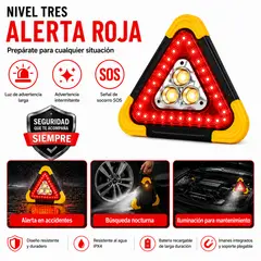 GENERICO - Luz de Emergencia Triángulo LED COB Multifuncional para Auto